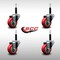 Service Caster 3'' SS Red Poly Wheel Swivel 3/4'' Expanding Stem Caster Set, 4PK SCC-SSEX20S314-PPUB-RED-34-4 - alternate 4